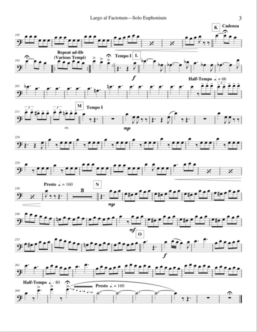 Largo al Factotum (from the Barber of Seville) transcribed for Concert band Concert Band scores gallery preview page 3