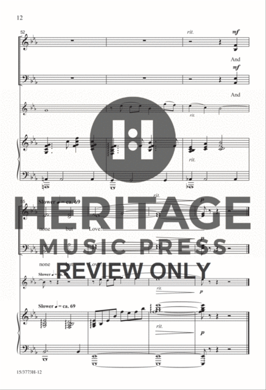 And None but Love 4-Part scores gallery preview page 10