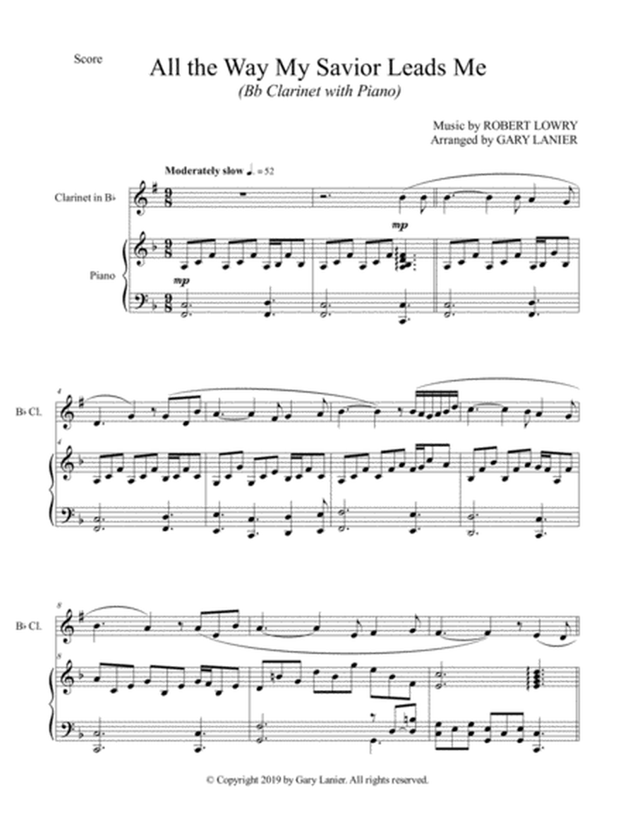 ALL THE WAY MY SAVIOR LEADS ME (Bb Clarinet with Piano - Score & Part included) image number null