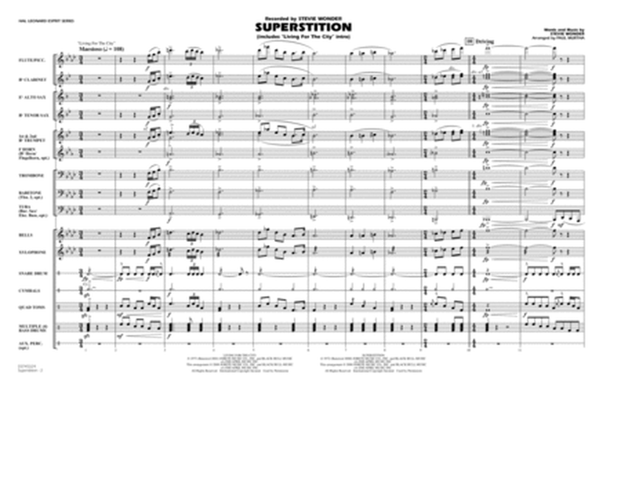 Superstition (includes "Living for the City" Intro) - Full Score