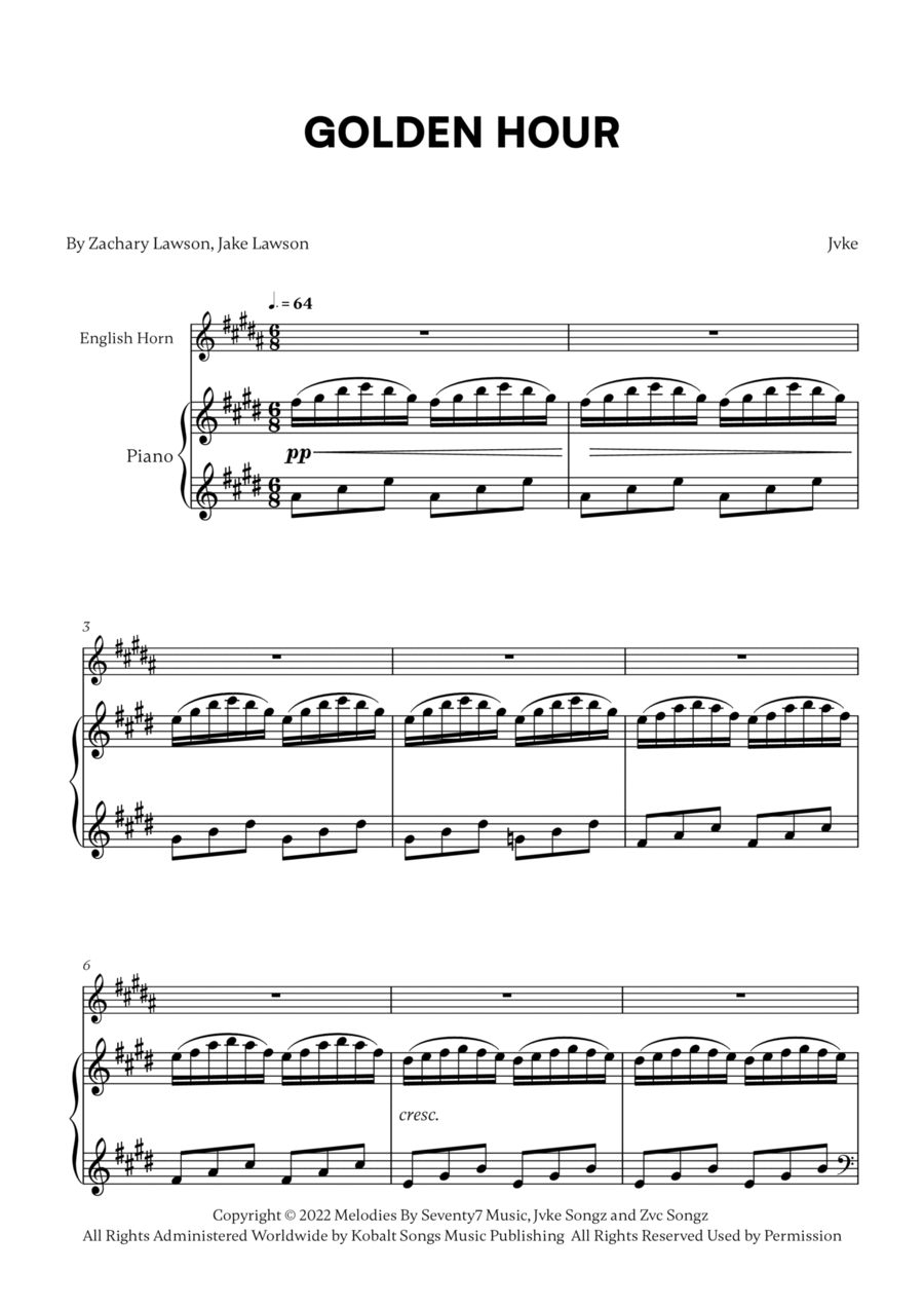 Golden Hour English Horn scores gallery preview page 1