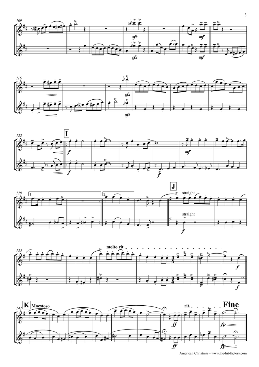 American Christmas - Mash up Rondo of best Christmas Songs - Flute Duet Flute Duet scores gallery preview page 3