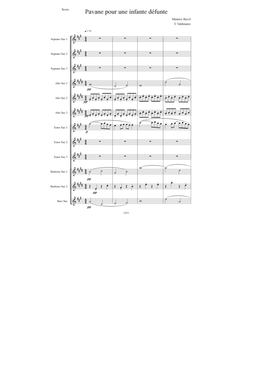 Pavane pour une infante défunte Woodwind Ensemble scores gallery preview page 1