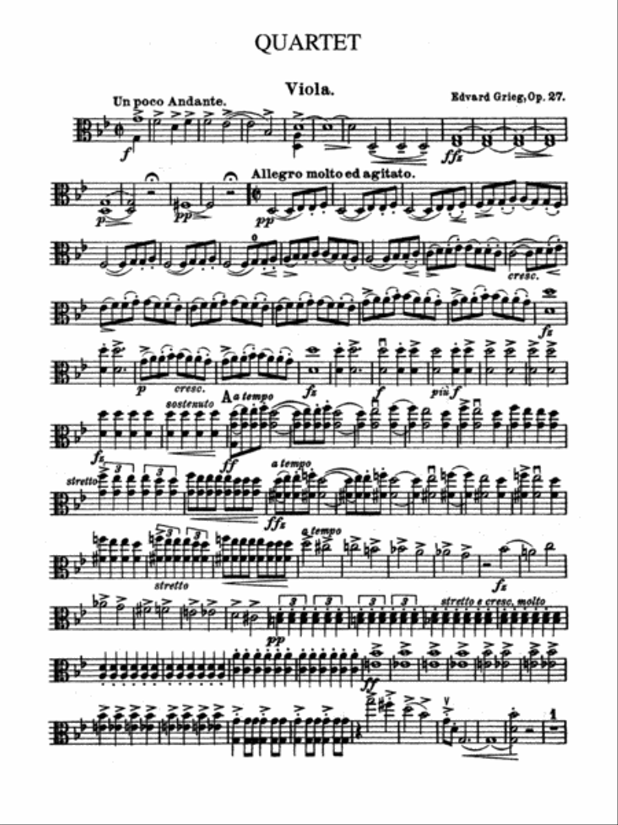 String Quartet, Opus 27 String Quartet scores gallery preview page 3