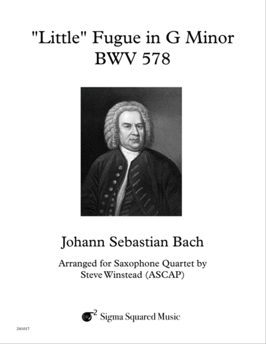 Little Fugue in G Minor, BWV 578 for Saxophone Quartet Saxophone Quartet scores gallery preview page 1