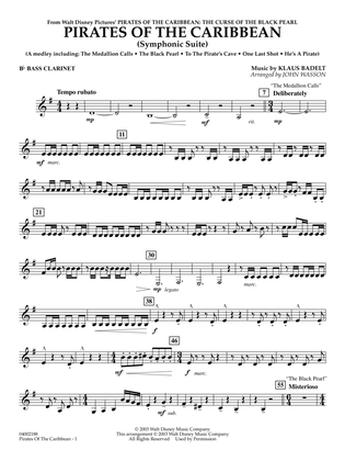 Pirates Of The Caribbean (Symphonic Suite) (arr. John Wasson) - Bb Bass Clarinet