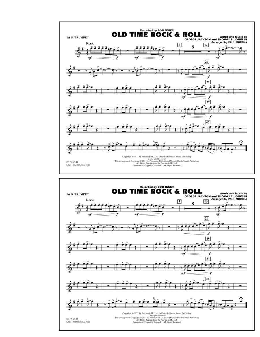 Old Time Rock & Roll - 1st Bb Trumpet