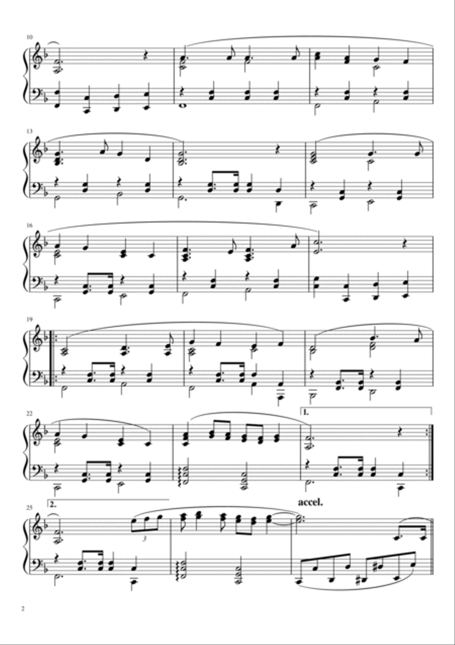 Niedersachsenlied Piano Solo scores gallery preview page 2