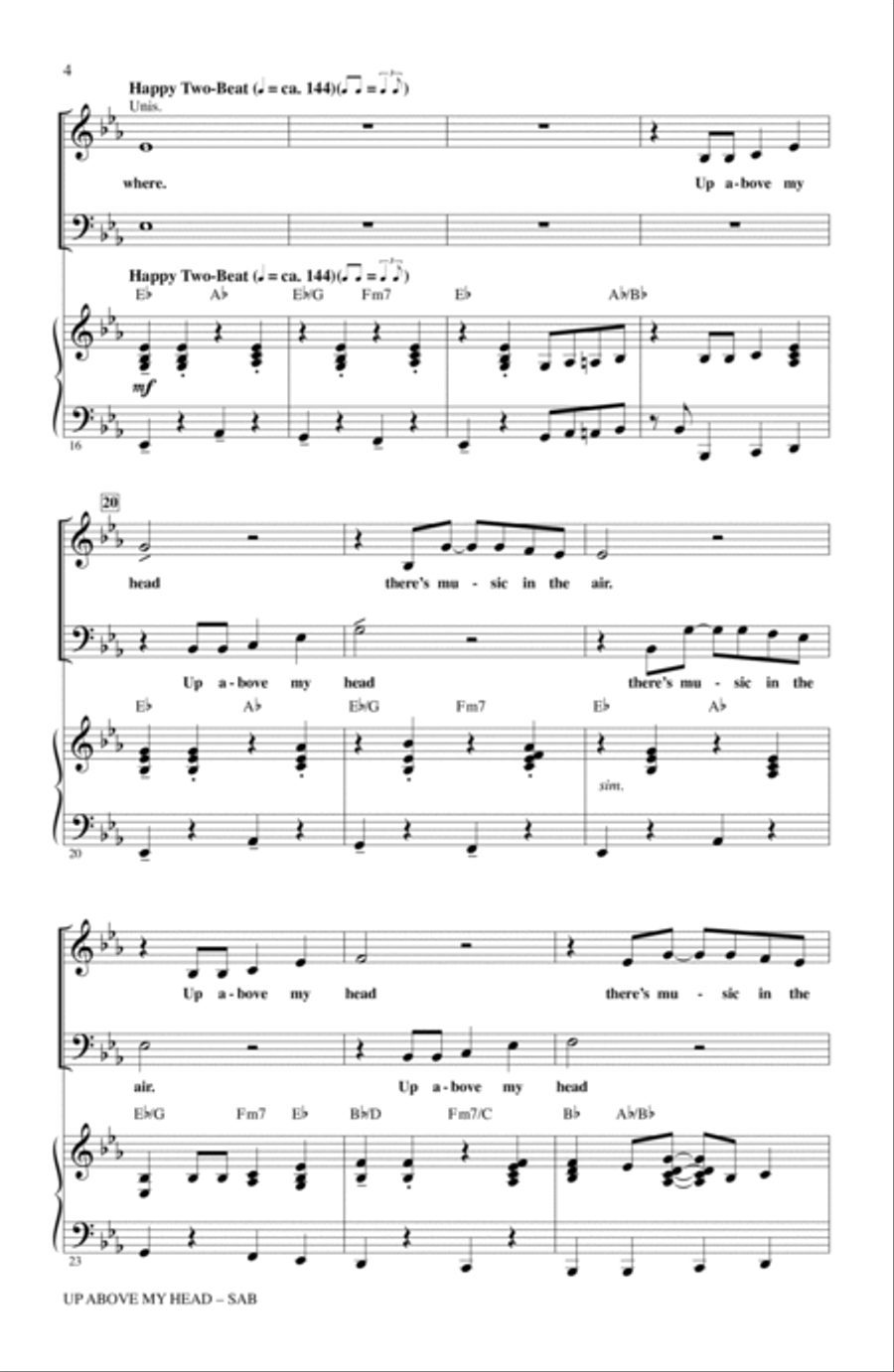 Up Above My Head (There's Music In The Air) 3-Part scores gallery preview page 3