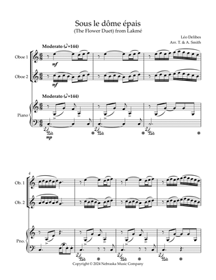 Sous le dôme épais (The Flower Duet) from Lakmé for Two Oboes (or Flutes) and Piano