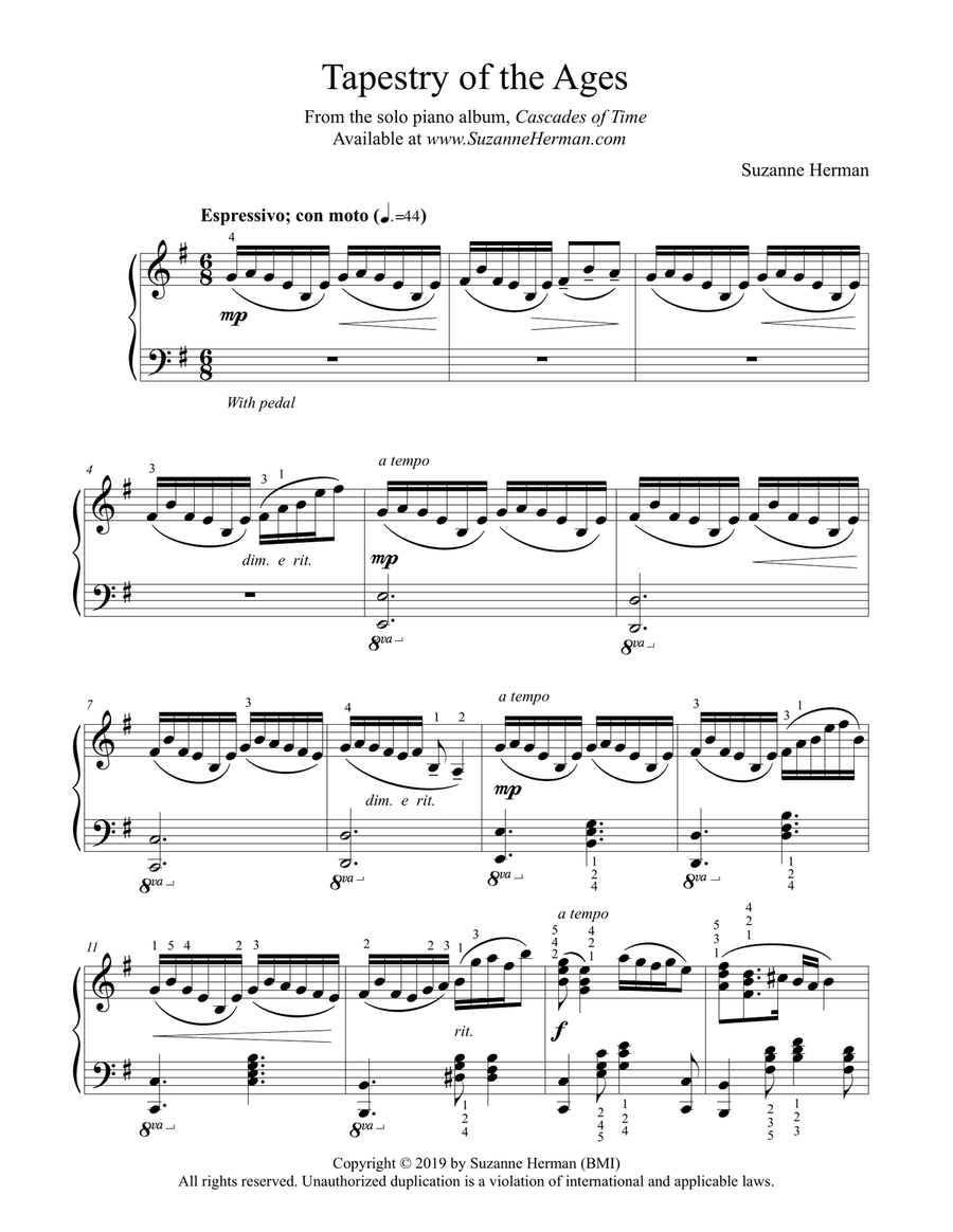Tapestry of the Ages Piano Solo scores gallery preview page 1