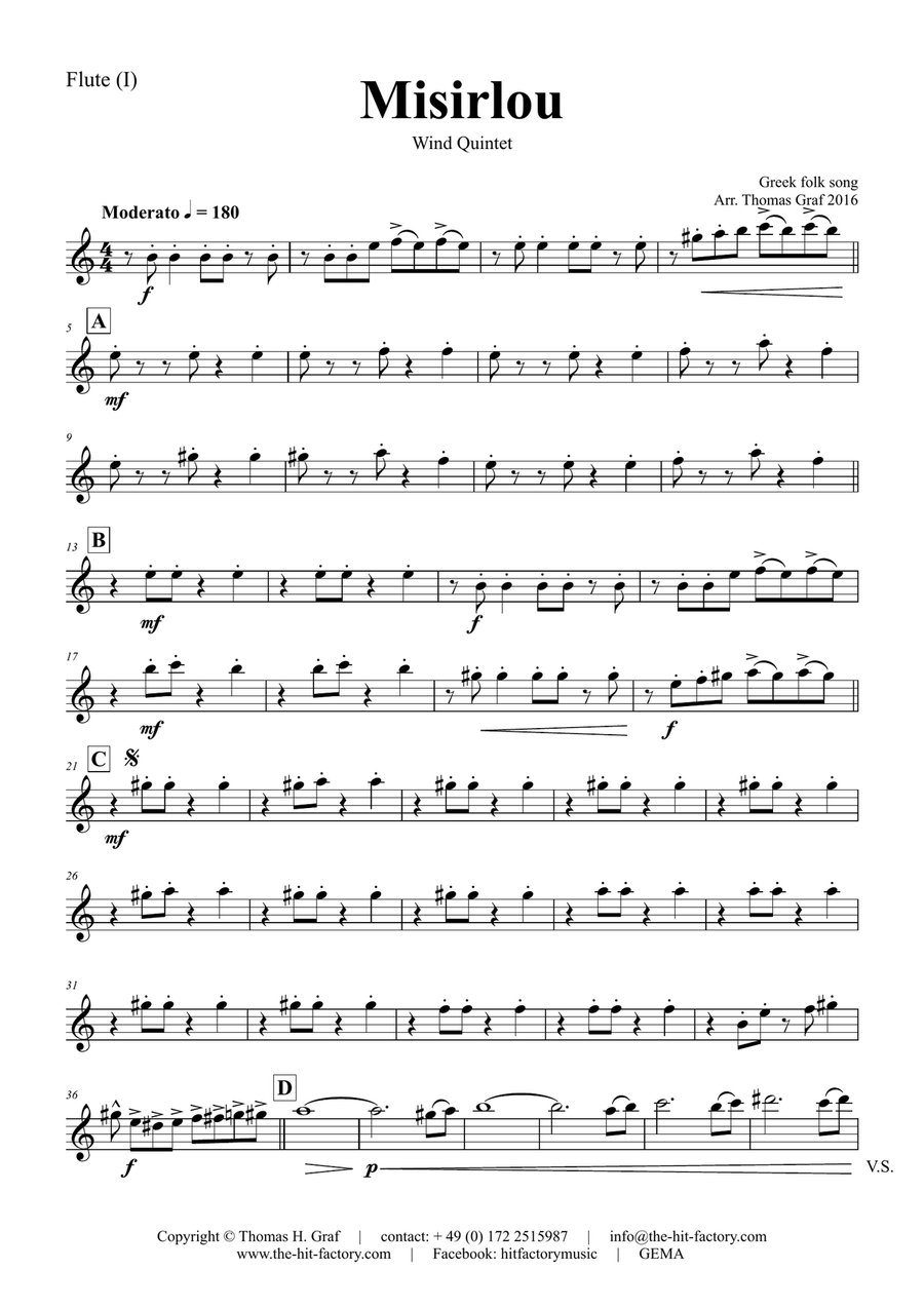 Misirlou - Pulp Fiction - Wind Quintet Woodwind Quintet scores gallery preview page 6