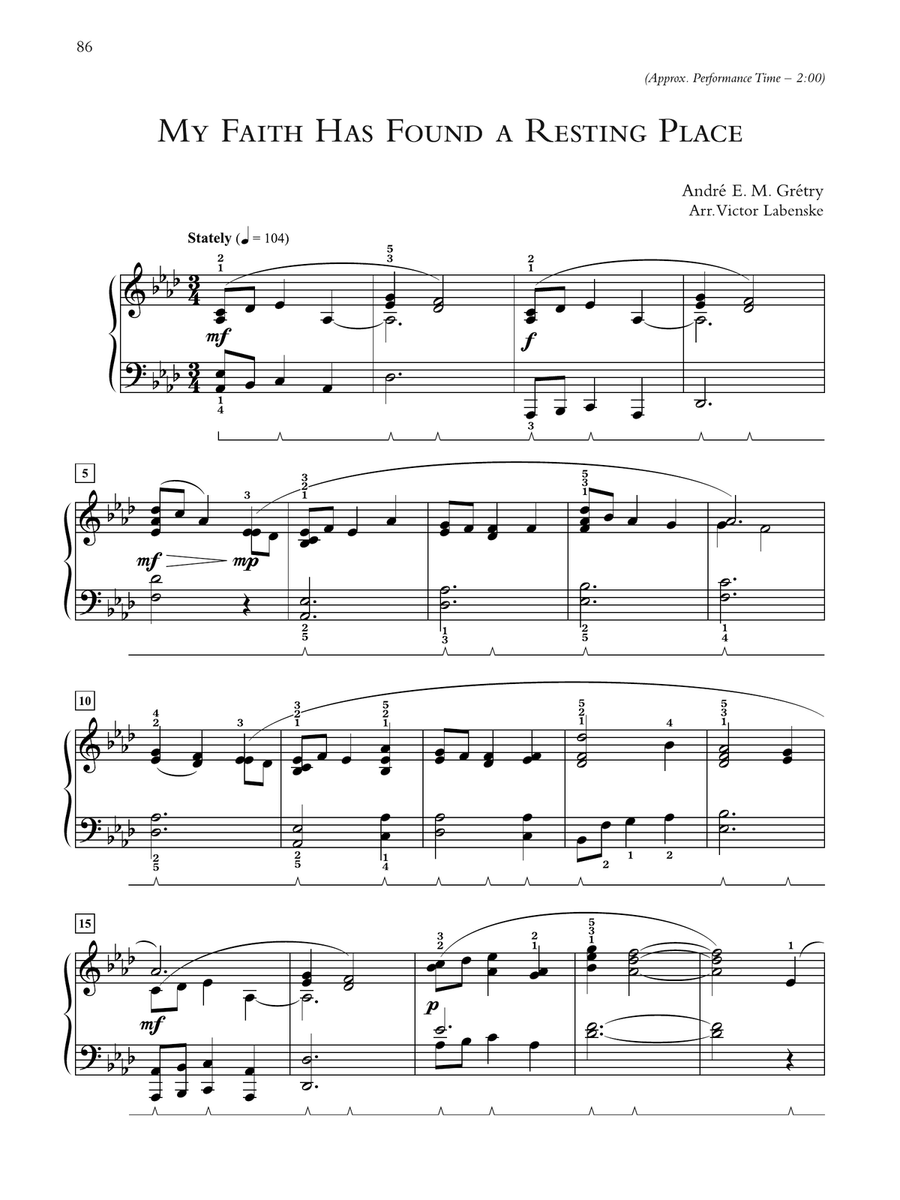 My Faith Has Found a Resting Place... - Piano Solo Piano Solo scores gallery preview page 1