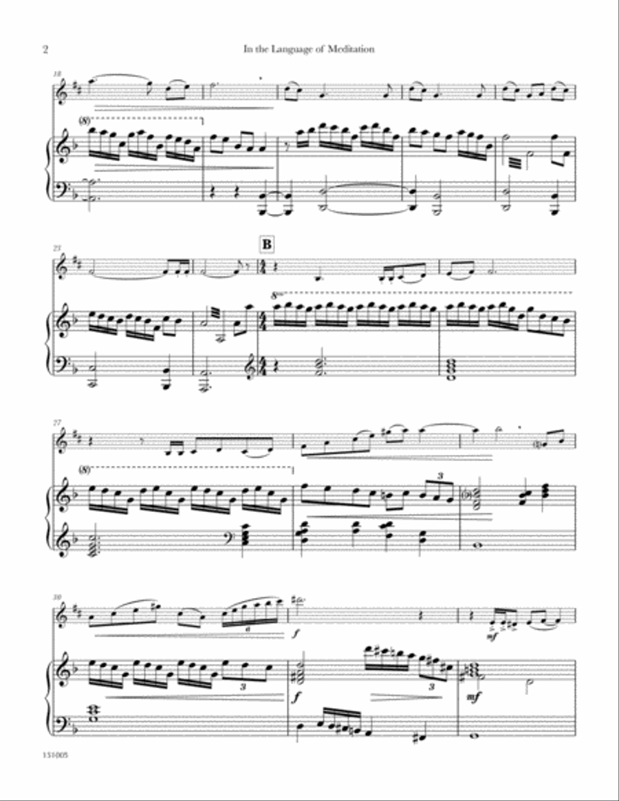 In the Language of Meditation for alto saxophone & piano Alto Saxophone scores gallery preview page 4