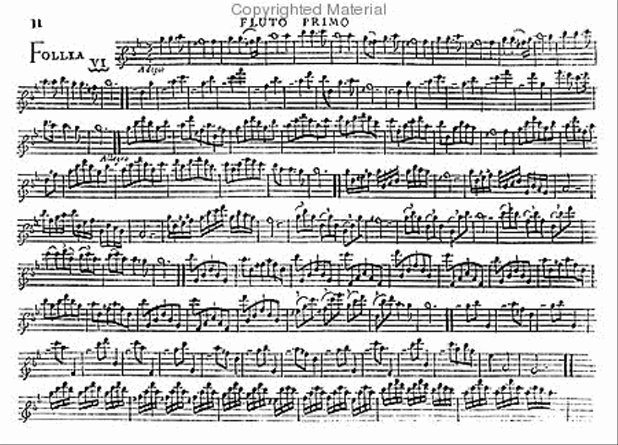 Six solos for a flute and a bass - Opus V, second part Recorder scores gallery preview page 2