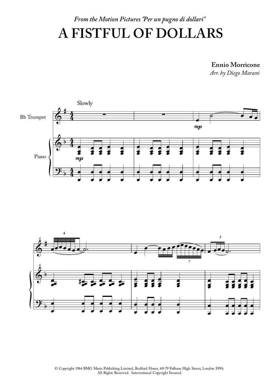 A Fistful Of Dollars Trumpet Solo scores gallery preview page 2