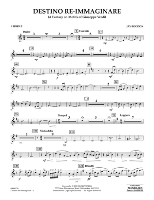 Destino Re-Immaginare (A Fantasy on Motifs of G. Verdi) - F Horn 2