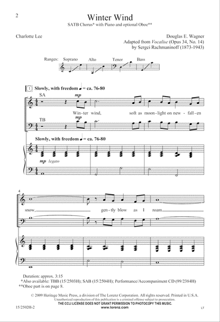 Winter Wind Winter Wind 4-Part scores gallery preview page 3