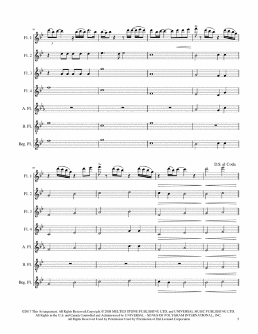 Chasing Pavements Woodwind Quartet scores gallery preview page 5