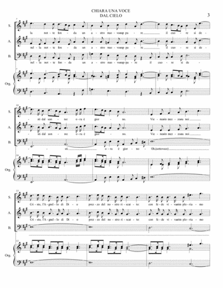 PASTORAL SYMPHONY from The Messiah - Arr. for SAB Choir and Organ - Italian Lyrics image number null
