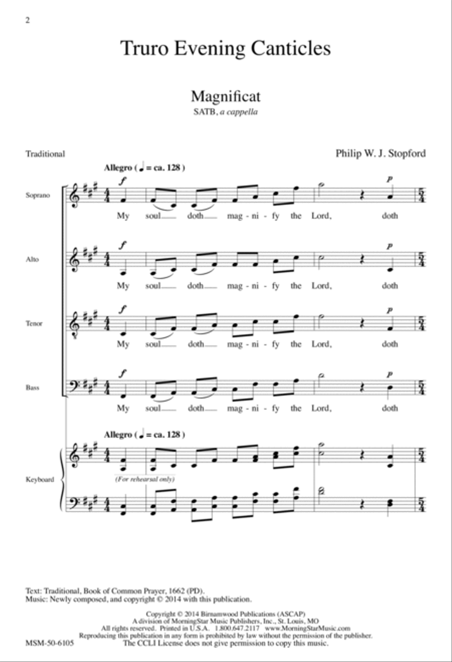 Truro Evening Canticles Truro Evening Canticles 4-Part scores gallery preview page 2