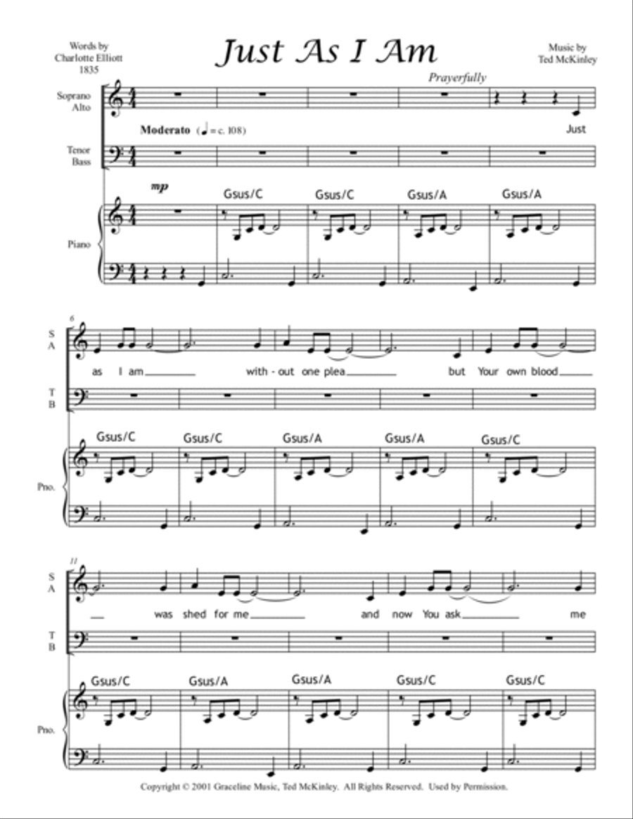 Just As I Am 4-Part scores gallery preview page 2