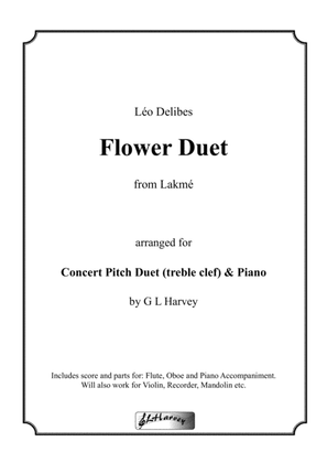 Flower Duet for Concert Pitch Duet (treble clef) & Intermediate Piano