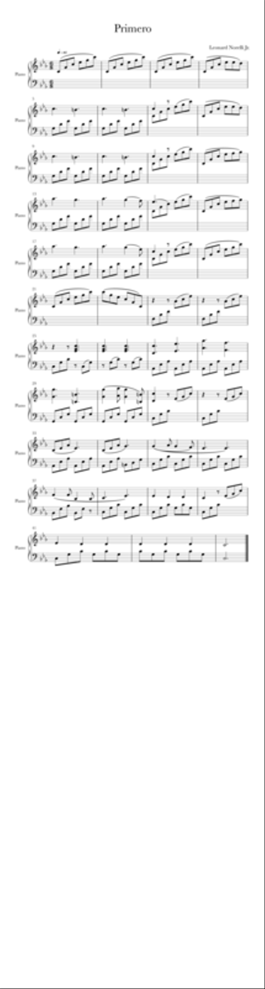 Primero Primero Piano Solo scores gallery preview page 1