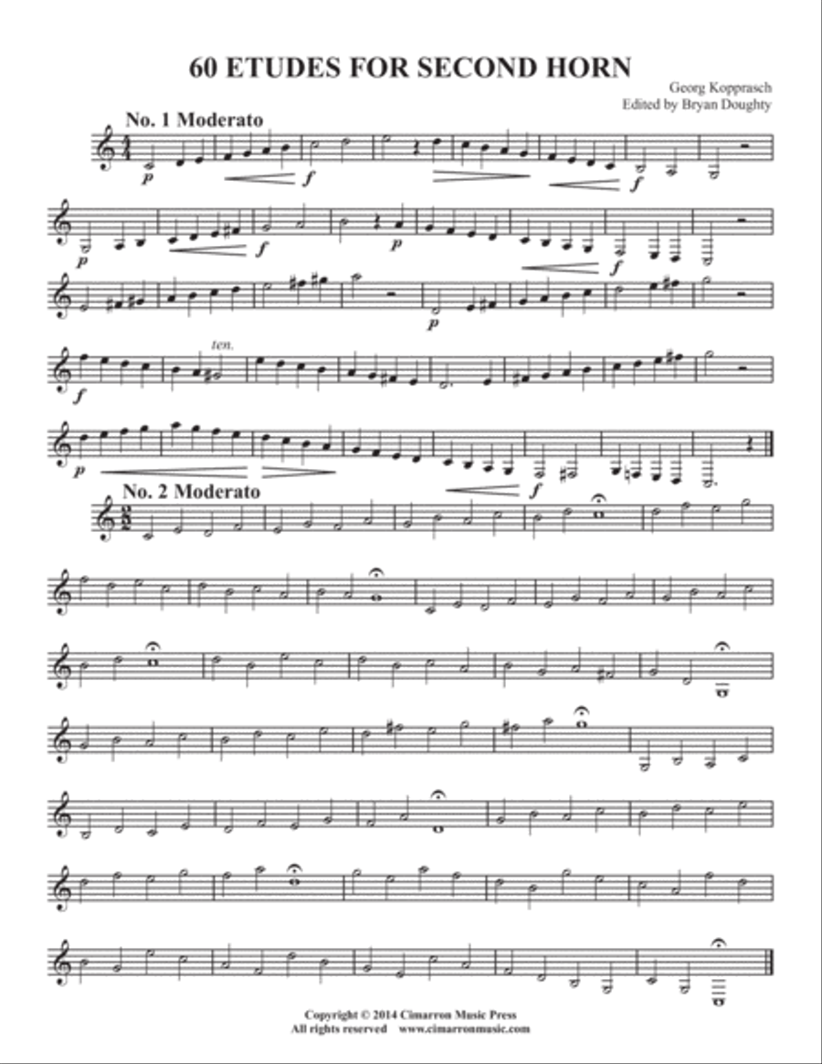 60 Etudes for Second Horn Horn scores gallery preview page 2