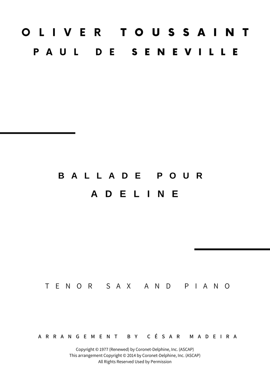 Ballade Pour Adeline Ballade Pour Adeline Alto Saxophone scores gallery preview page 2
