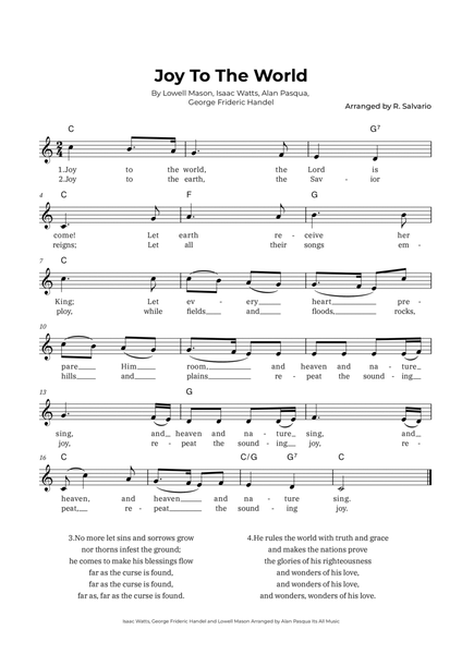 Joy To The World (Key of C Major) image number null