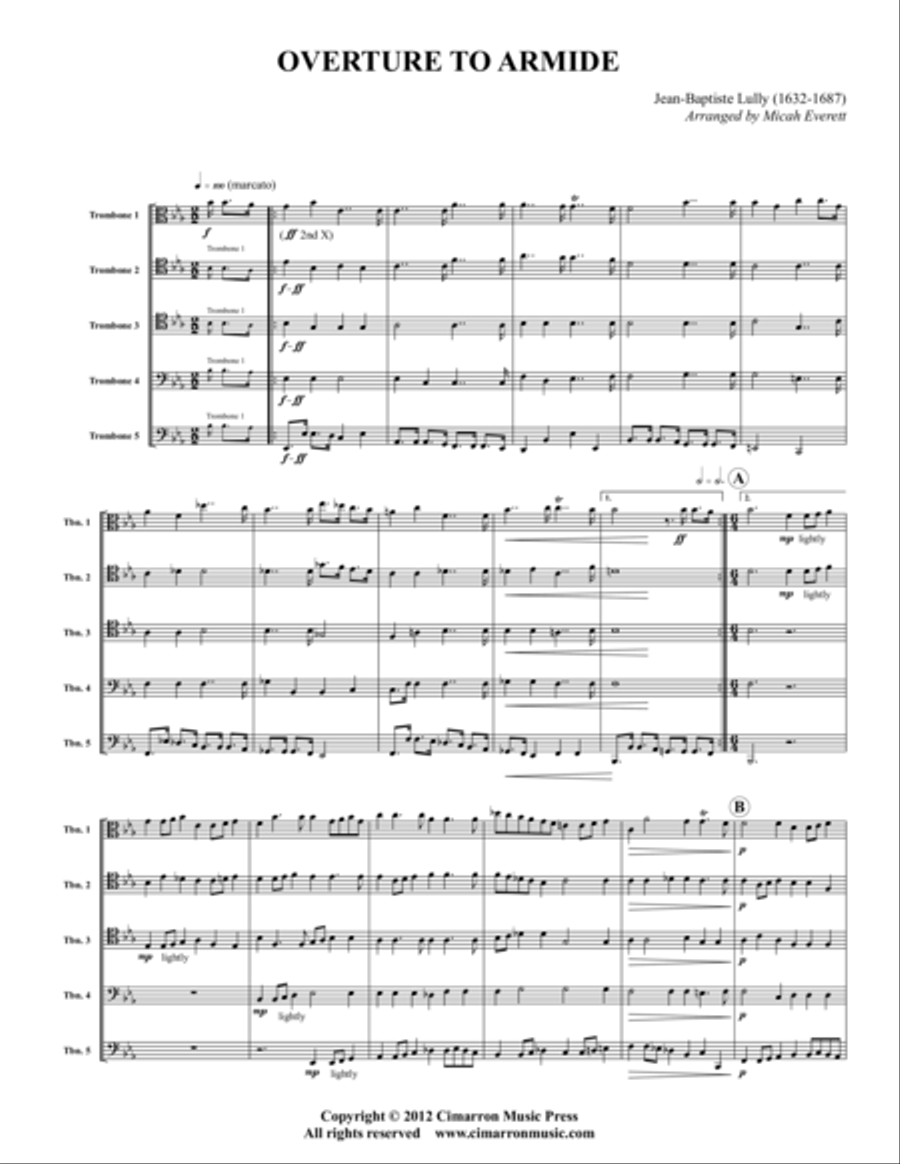 Overture to Armide Overture to Armide Trombone scores gallery preview page 1