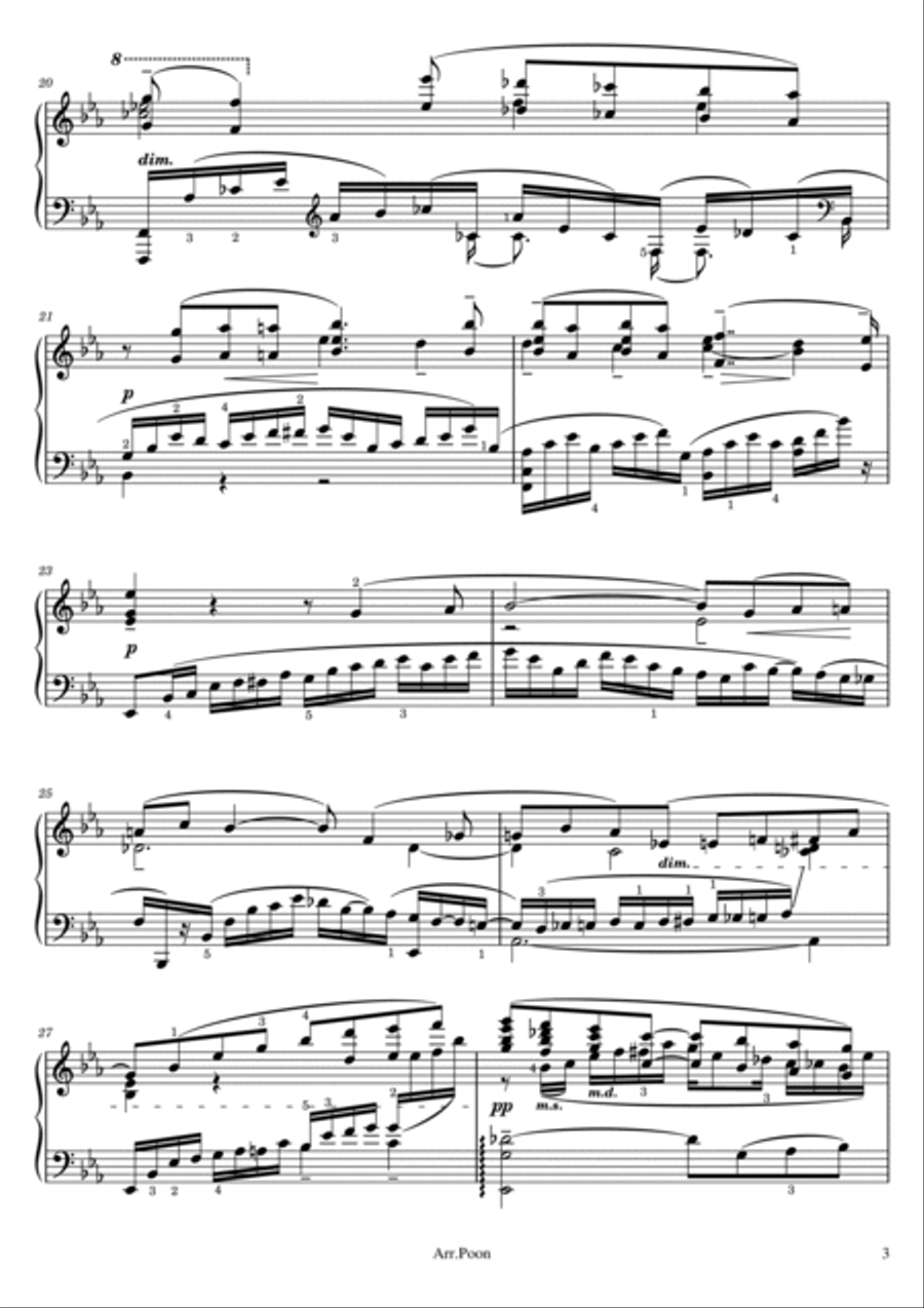 Rachmaninoff - 10 Preludes in E major - Op.23 No.6 - Original With Fingered - For Piano Solo Piano Solo scores gallery preview page 3