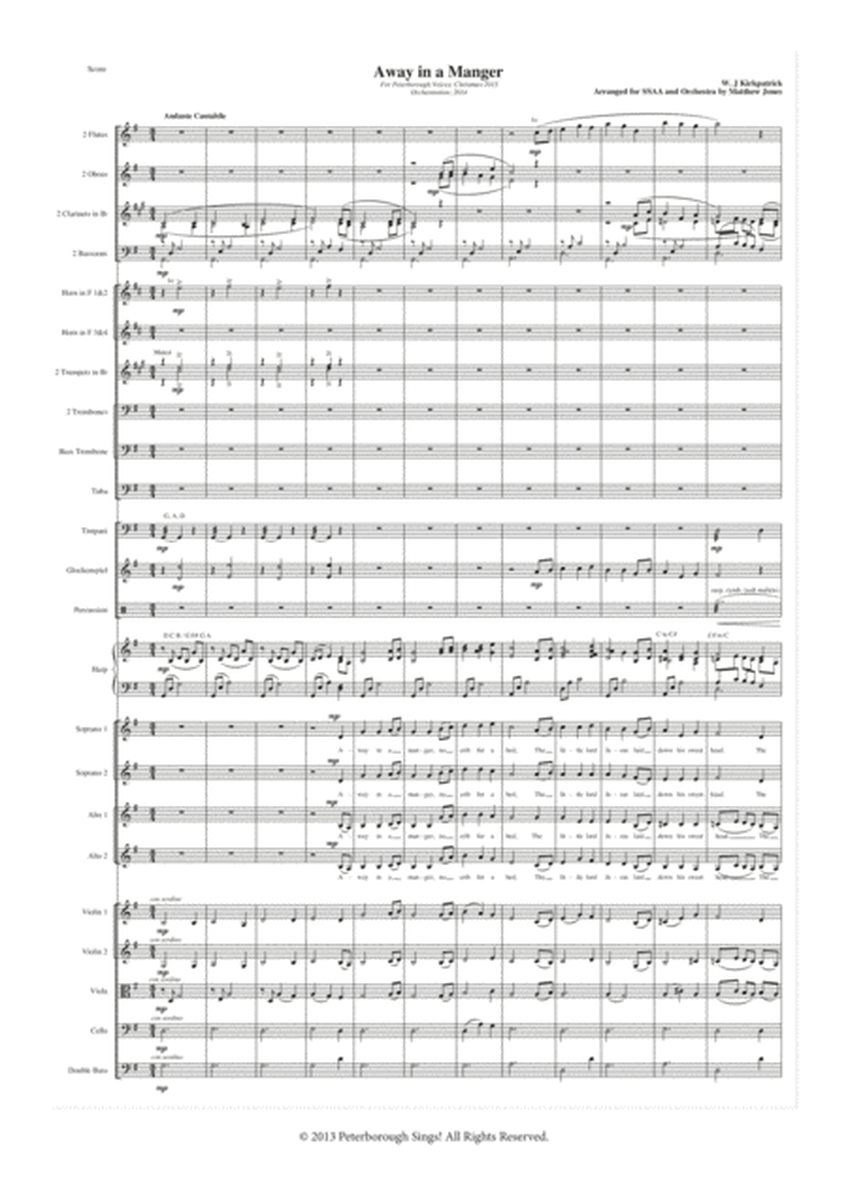 Away In A Manger SSAA Orchestral Accompaniment Score and Parts image number null