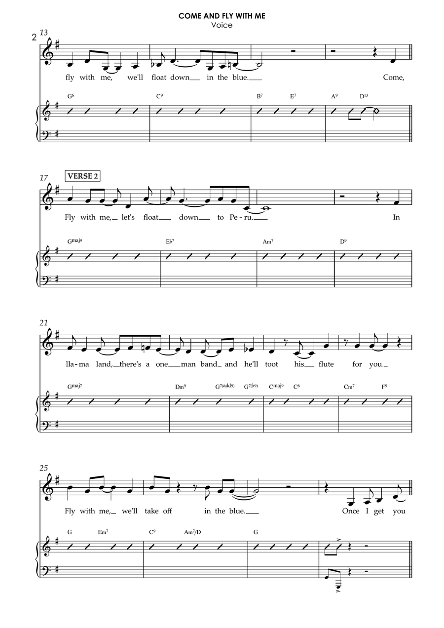 Come Fly With Me - Score Only Jazz Ensemble scores gallery preview page 2