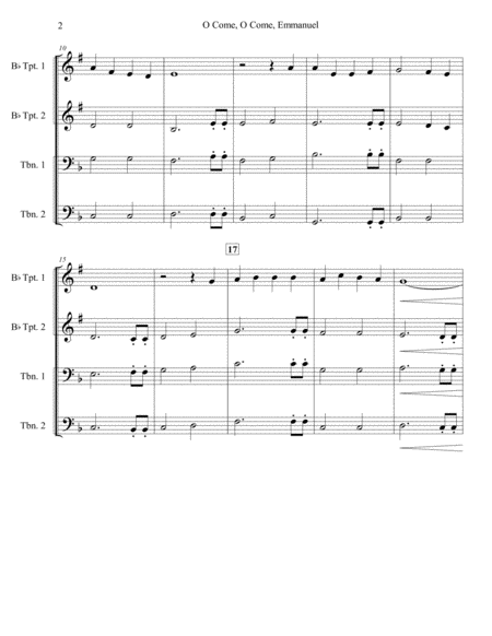 O Come, O Come, Emmanuel (Brass Quartet) image number null