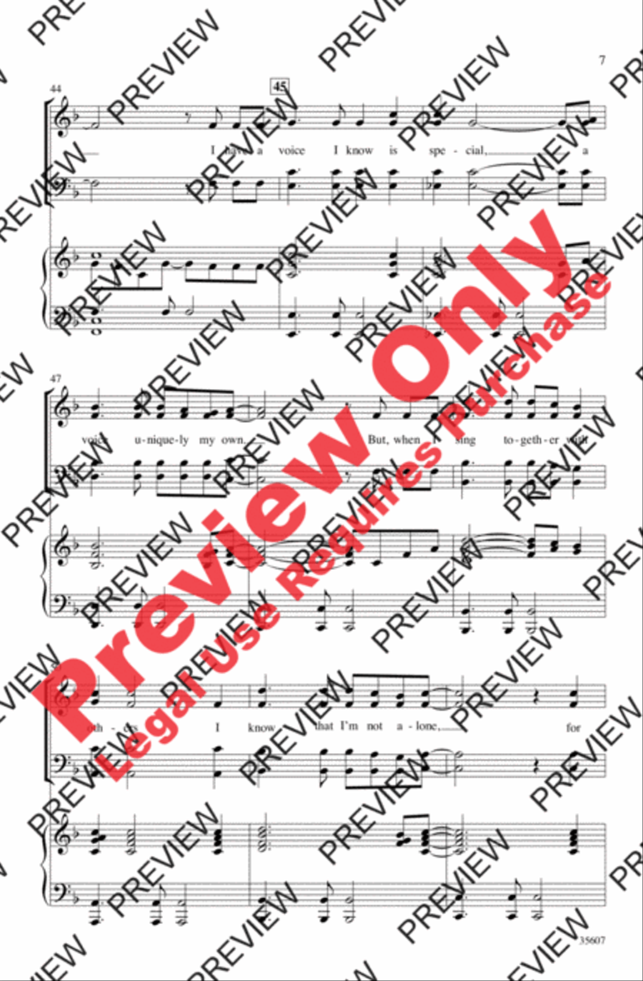 I Have a Voice 4-Part scores gallery preview page 7