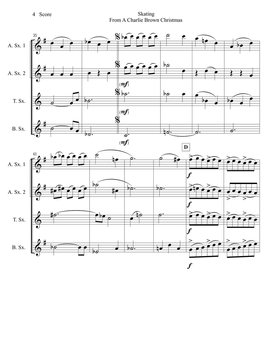 Skating Skating Saxophone Quartet scores gallery preview page 5