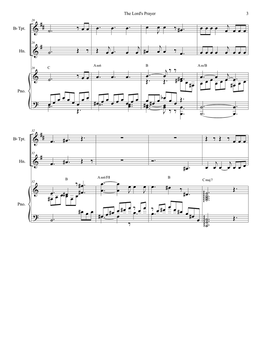 The Lord's Prayer The Lord's Prayer Brass Duet scores gallery preview page 3