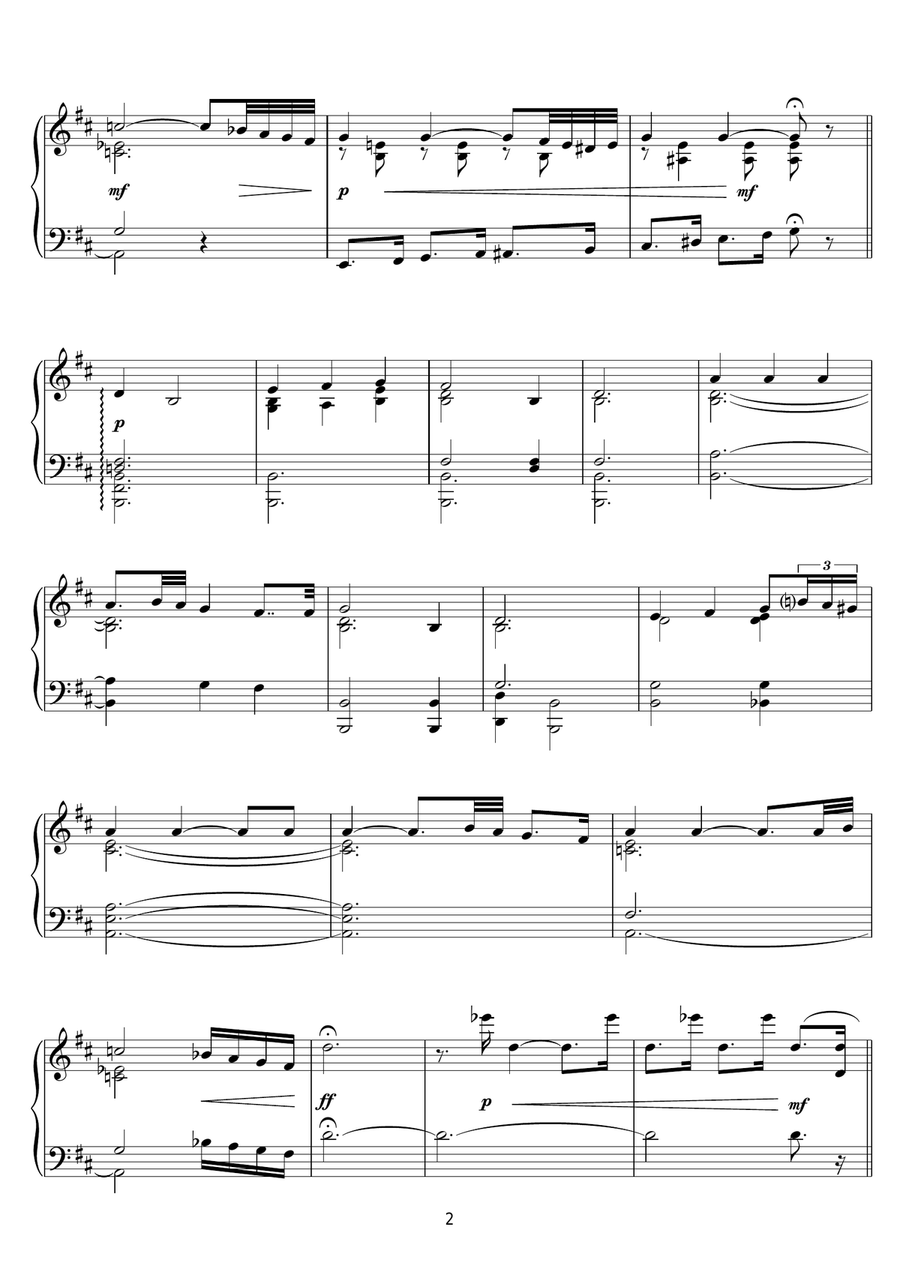 Main Theme (from The English Patient) Piano Solo scores gallery preview page 2