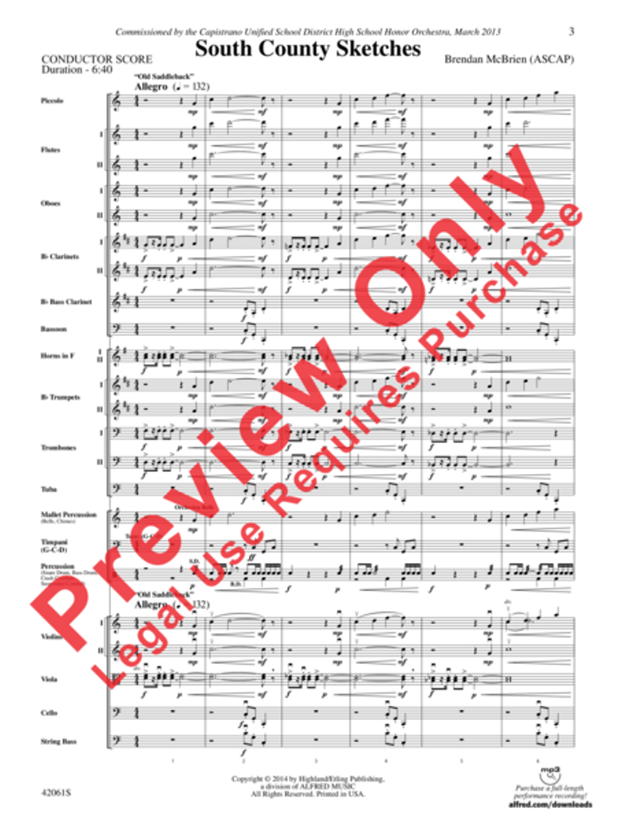 South County Sketches Full Orchestra scores gallery preview page 4