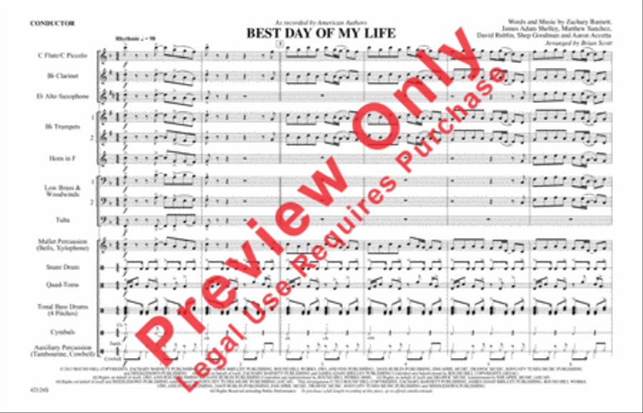 Best Day of My Life Best Day of My Life Marching Band scores gallery preview page 2