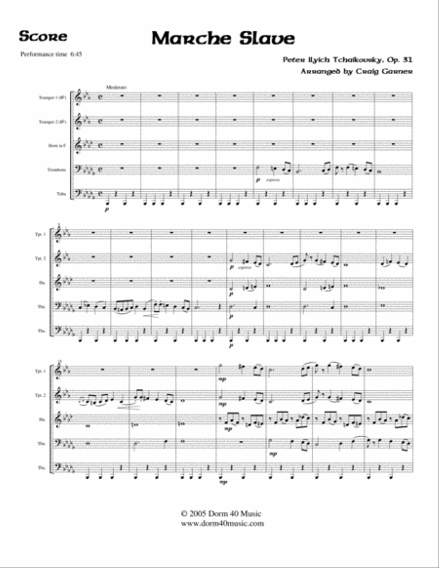 Marche Slave, Op. 31 Brass Ensemble scores gallery preview page 2