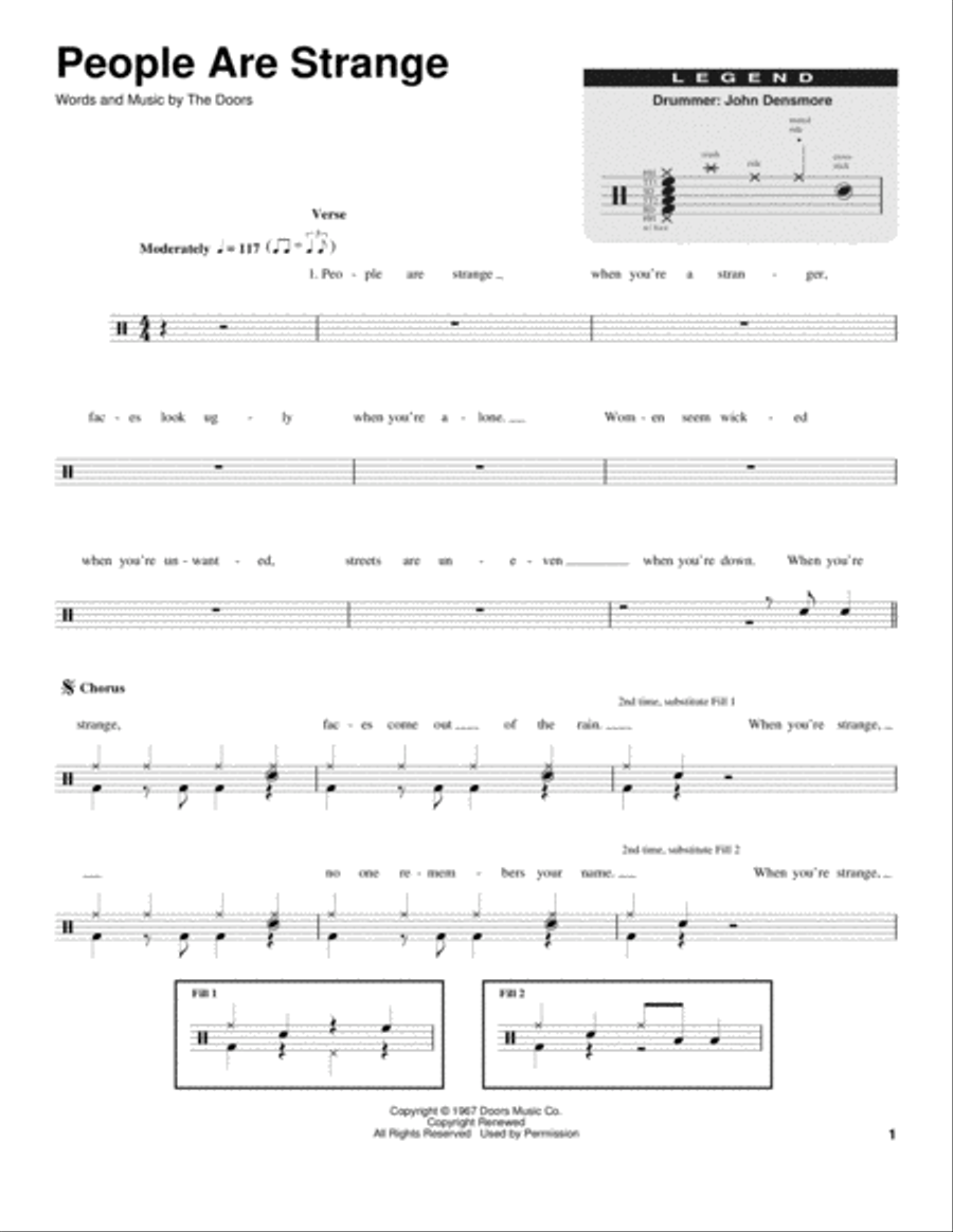 People Are Strange Drum Set scores gallery preview page 1