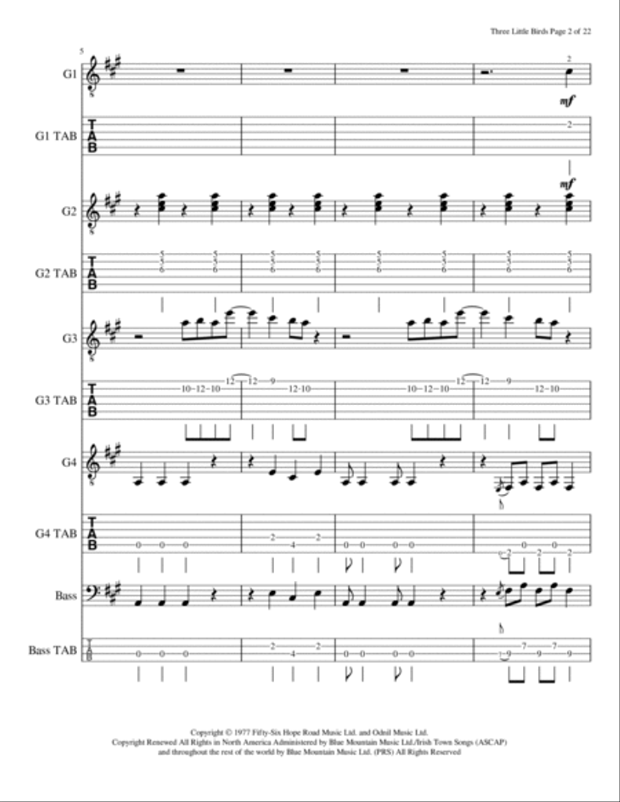 Three Little Birds Small Ensemble scores gallery preview page 3