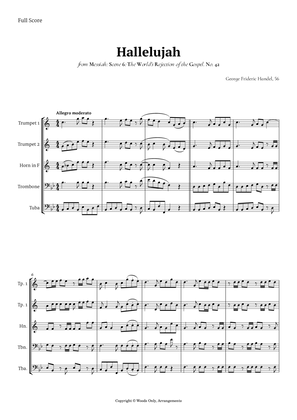 Hallelujah from Messiah by Handel for Brass Quintet