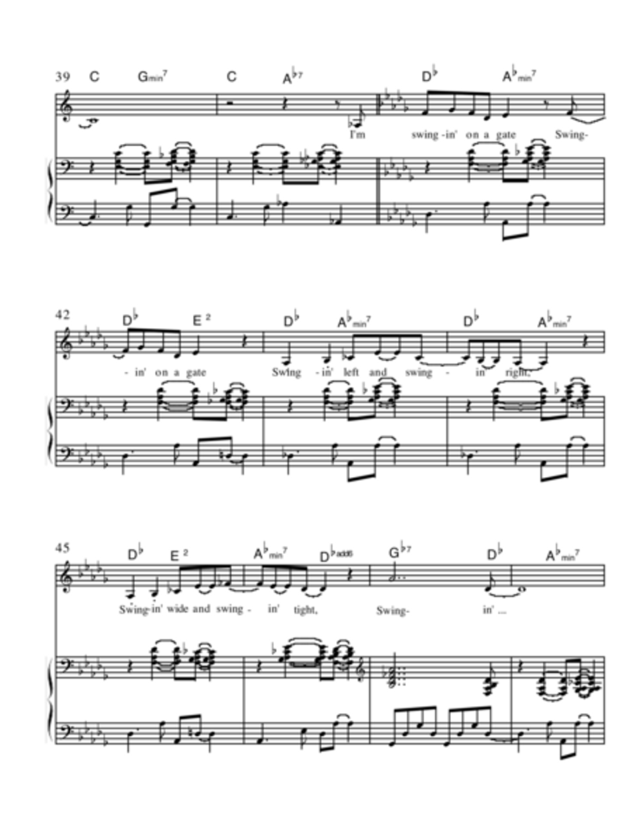 Swingin' On A Gate Piano, Vocal, Guitar scores gallery preview page 4