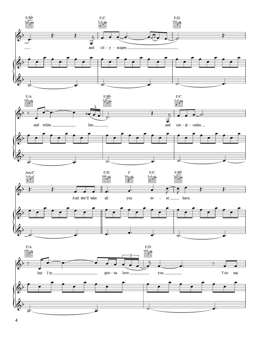 Bright Lights And Cityscapes Piano, Vocal, Guitar scores gallery preview page 4
