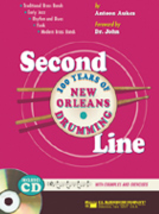 Book cover for Second Line: 100 Years of New Orleans Drumming