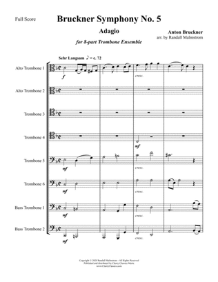 Book cover for Symphony No. 5 Adagio for 8-part Trombone Ensembleo